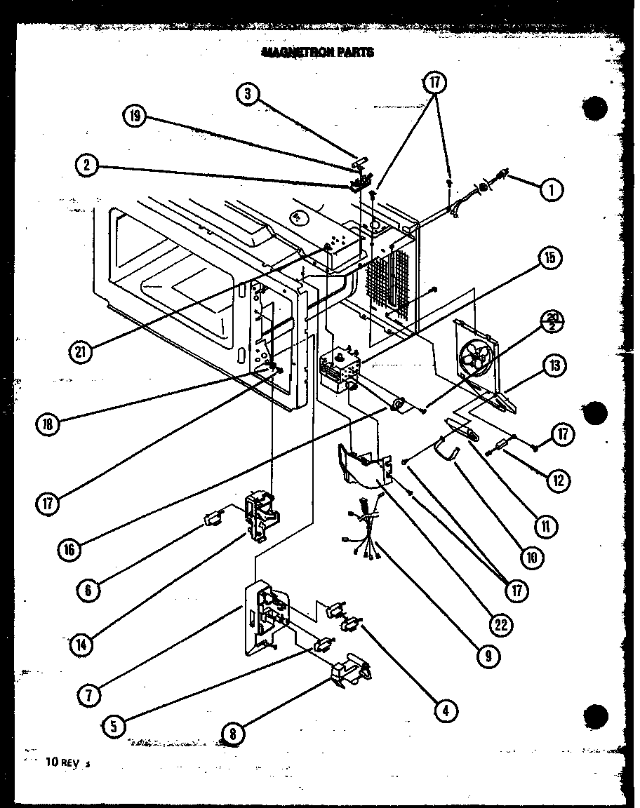 Amana M86P/P7814402M magnetron parts diagram