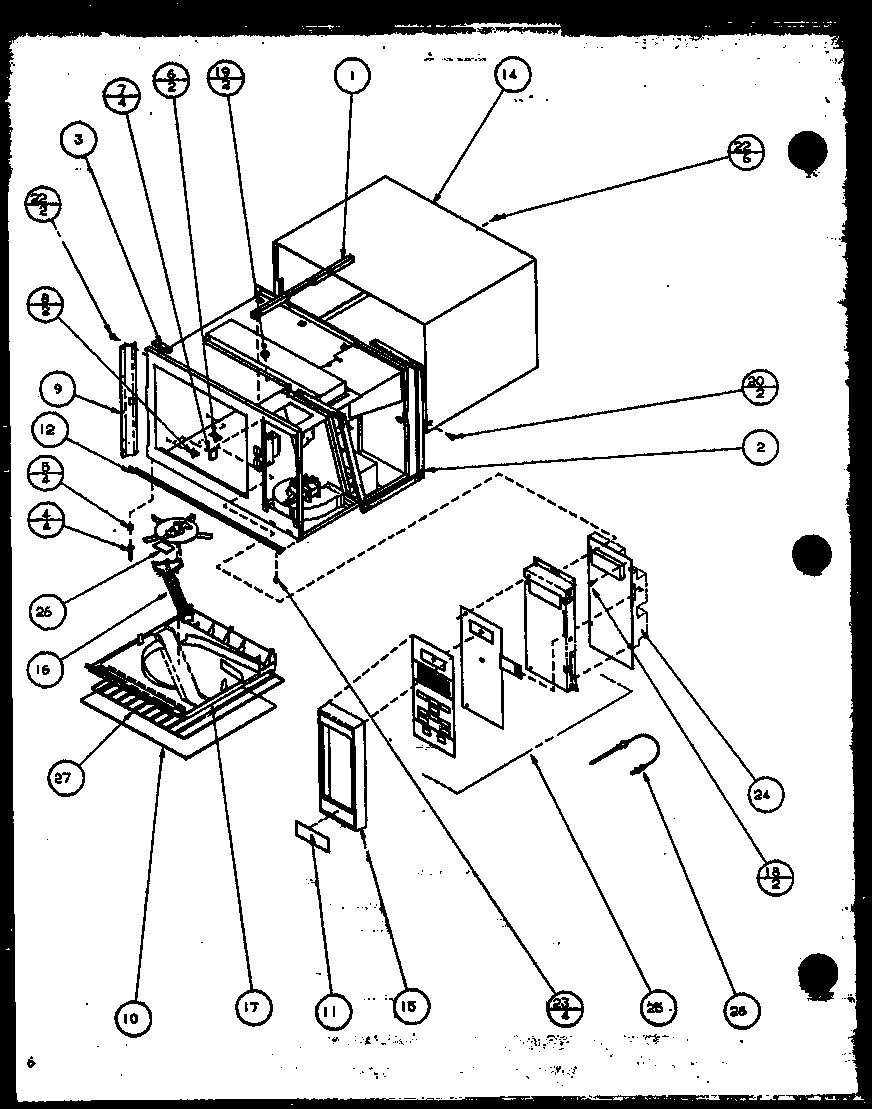 Amana R341P/P1104406M pc board/keyboard/antenna diagram