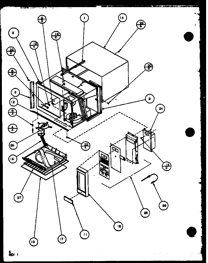 Amana R361P/P1104408M pc board/keyboard/antenna diagram