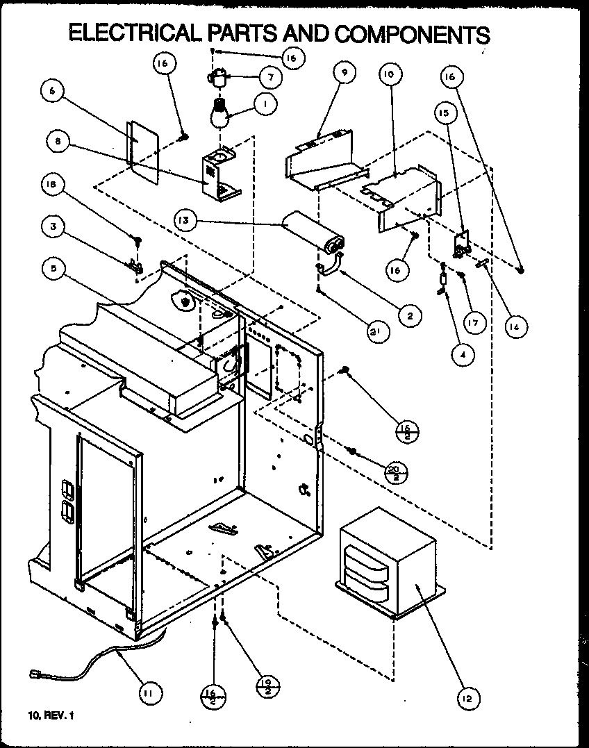 Amana RL322T/P1110208M electrical parts andcomponents diagram