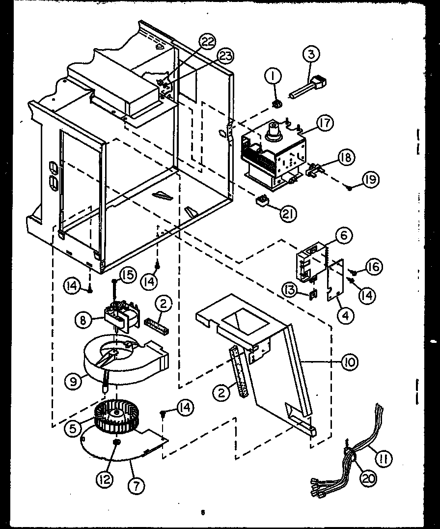 Caloric MPS229-10/P1110303M blower/magnetron diagram