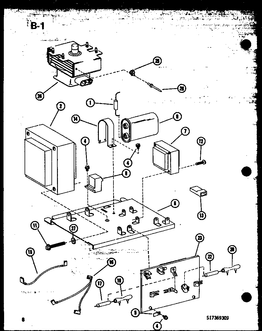 Amana RR-10A/P74750-2M transformer/magnetron diagram