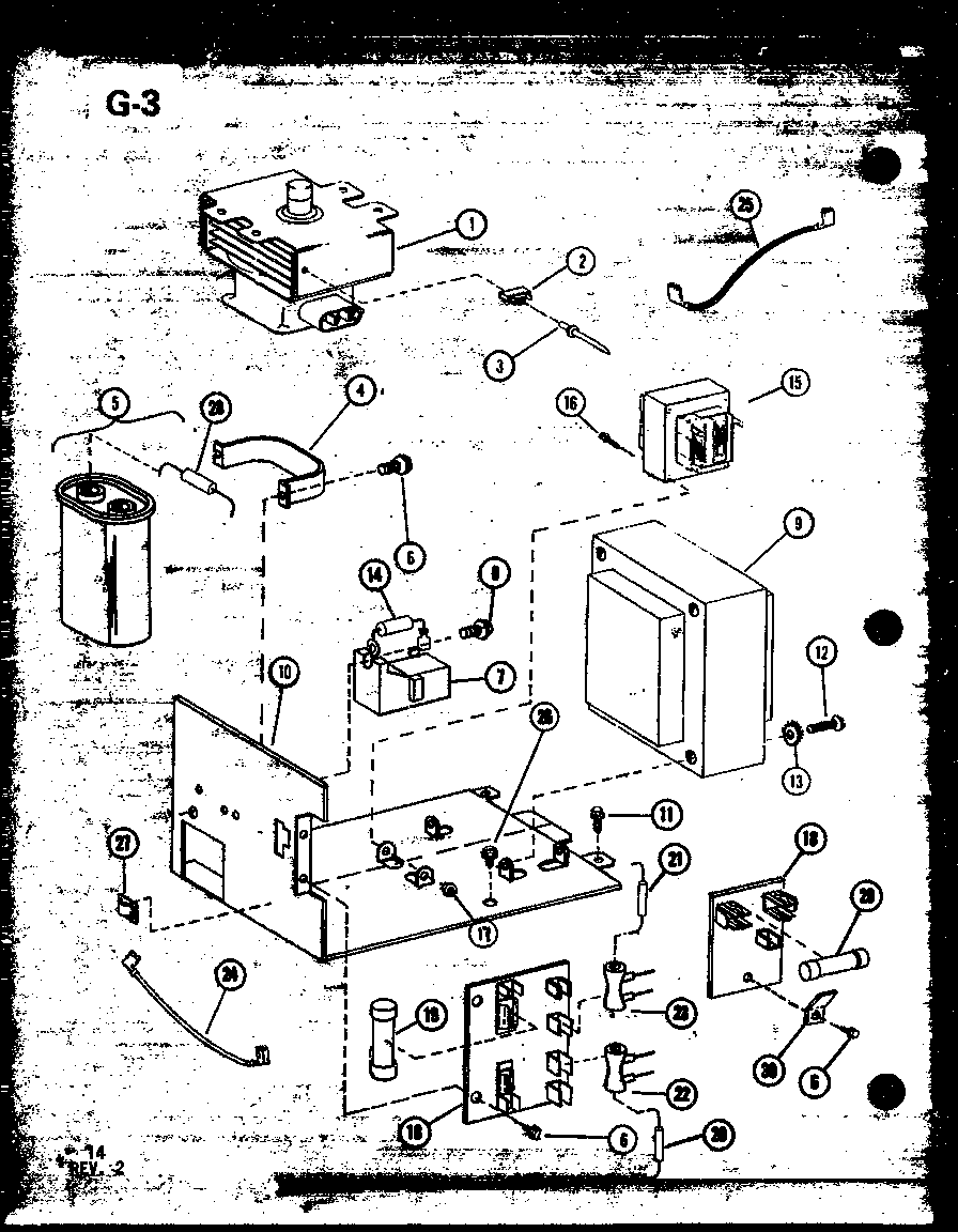 Amana RO-10A/P74067-5M magnetron/transformer diagram