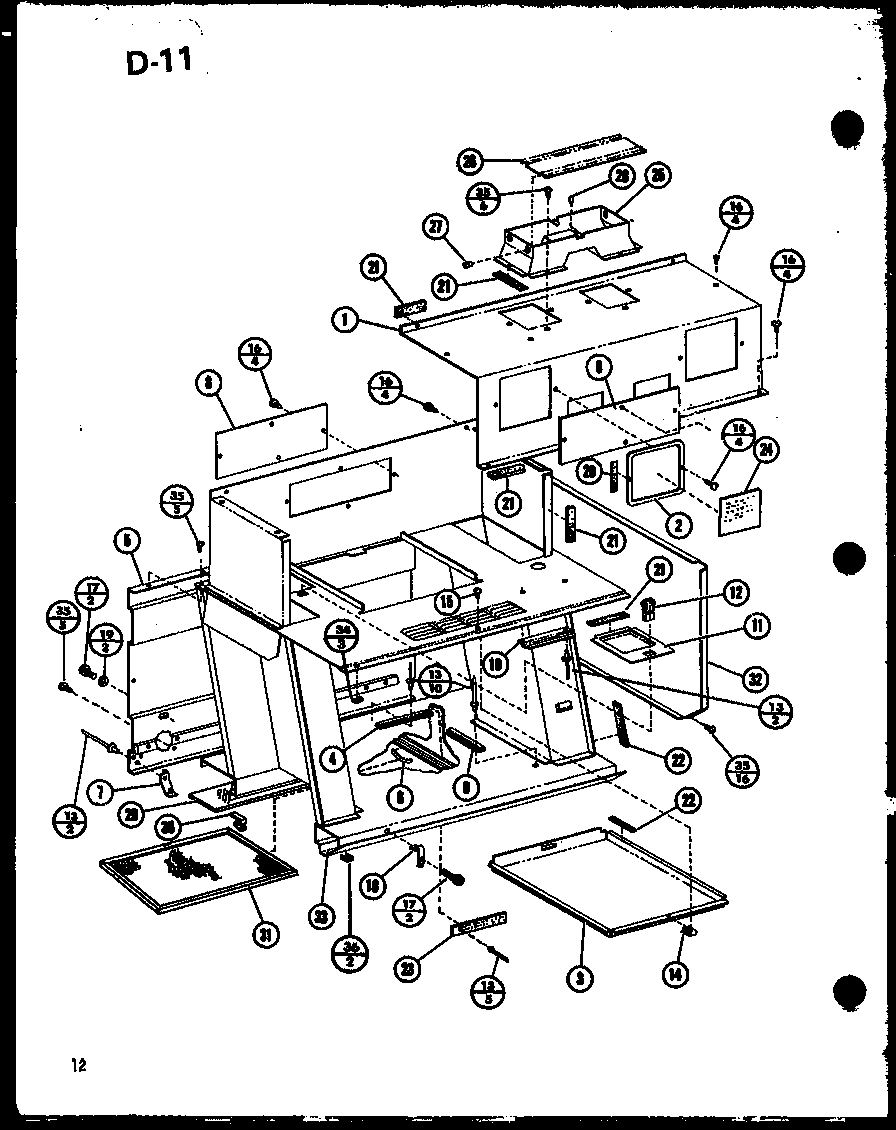 Amana MVH-9T/P75409-5M outer cabinet diagram
