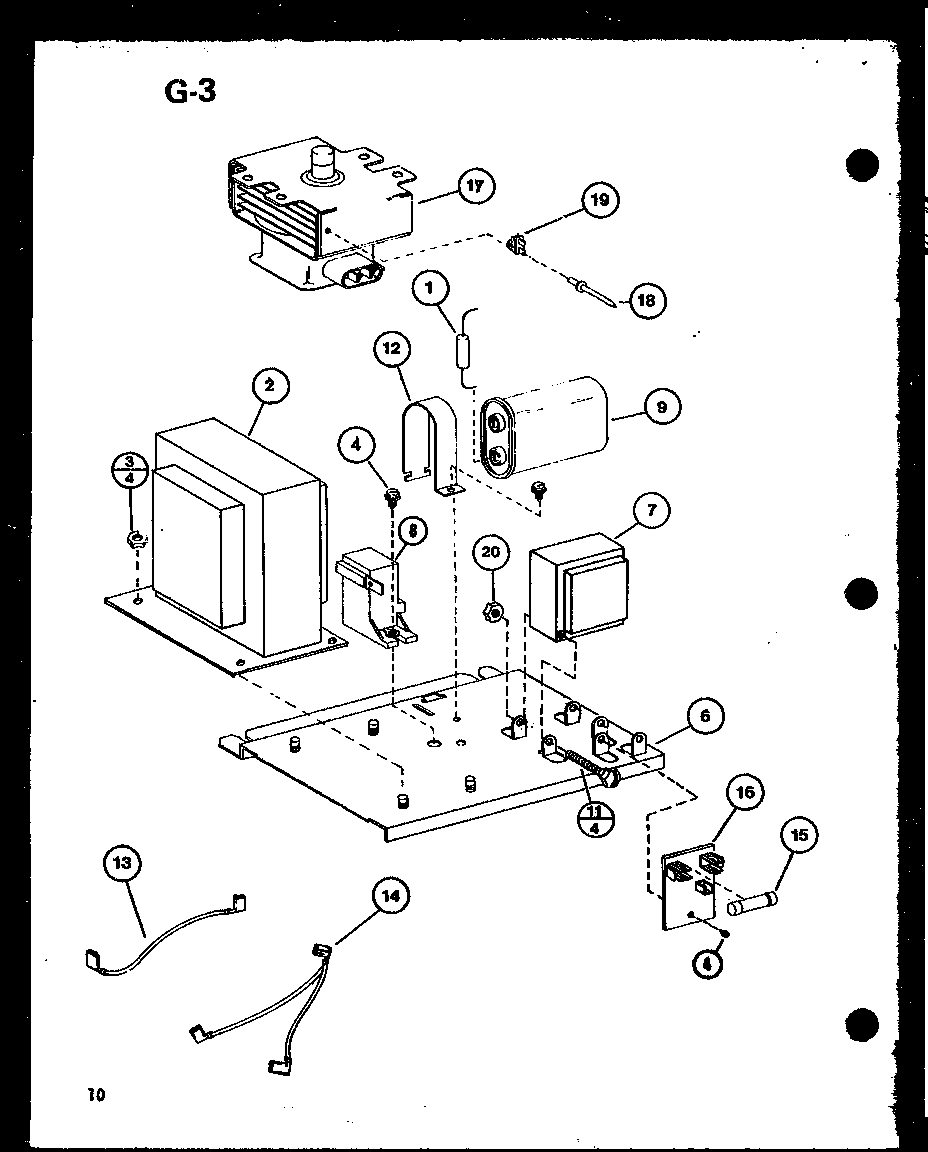 Amana RR-1110/P76052-1M transformer/magnetron diagram