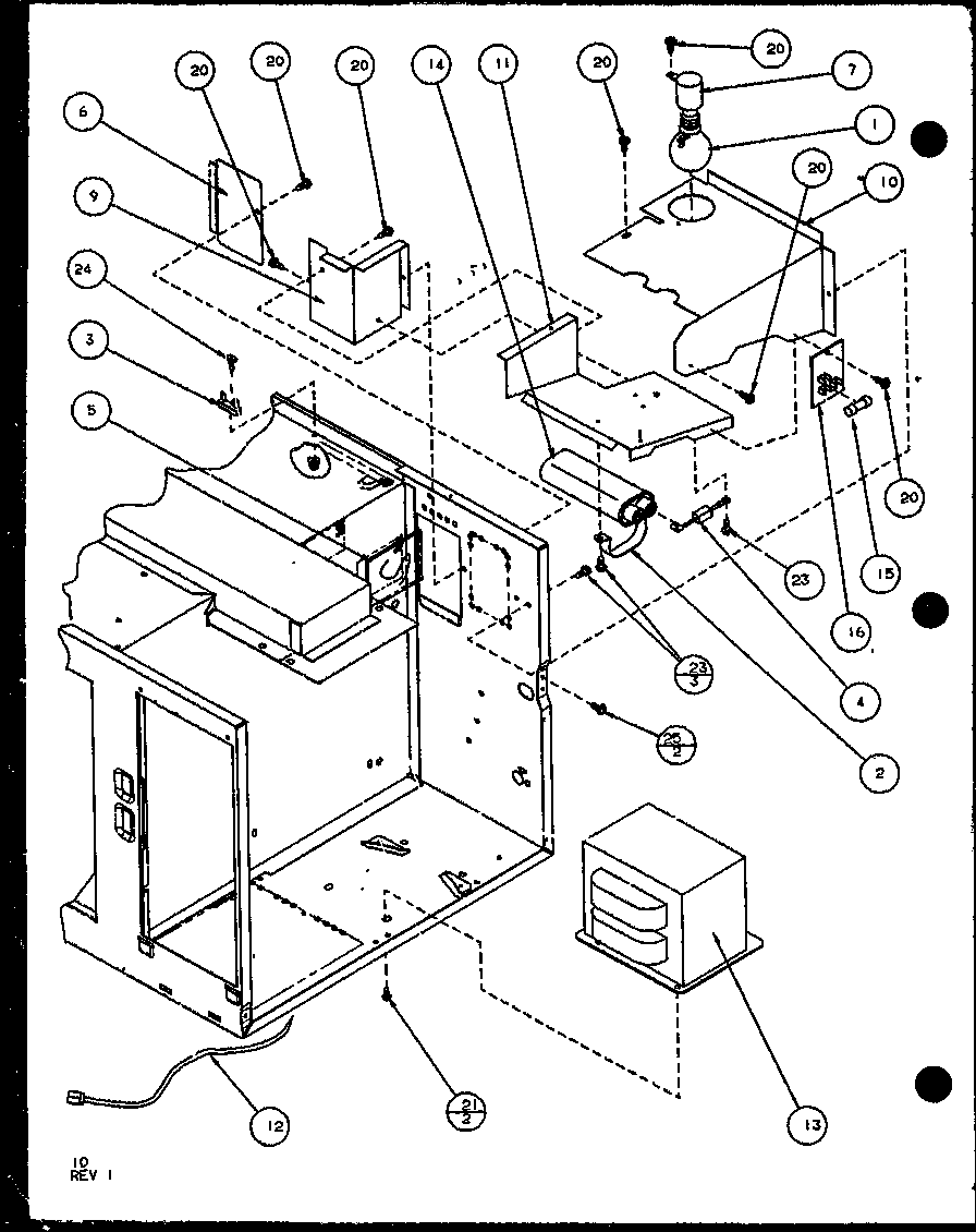 Amana CRS458P/P7769522M capacitor/transformer diagram