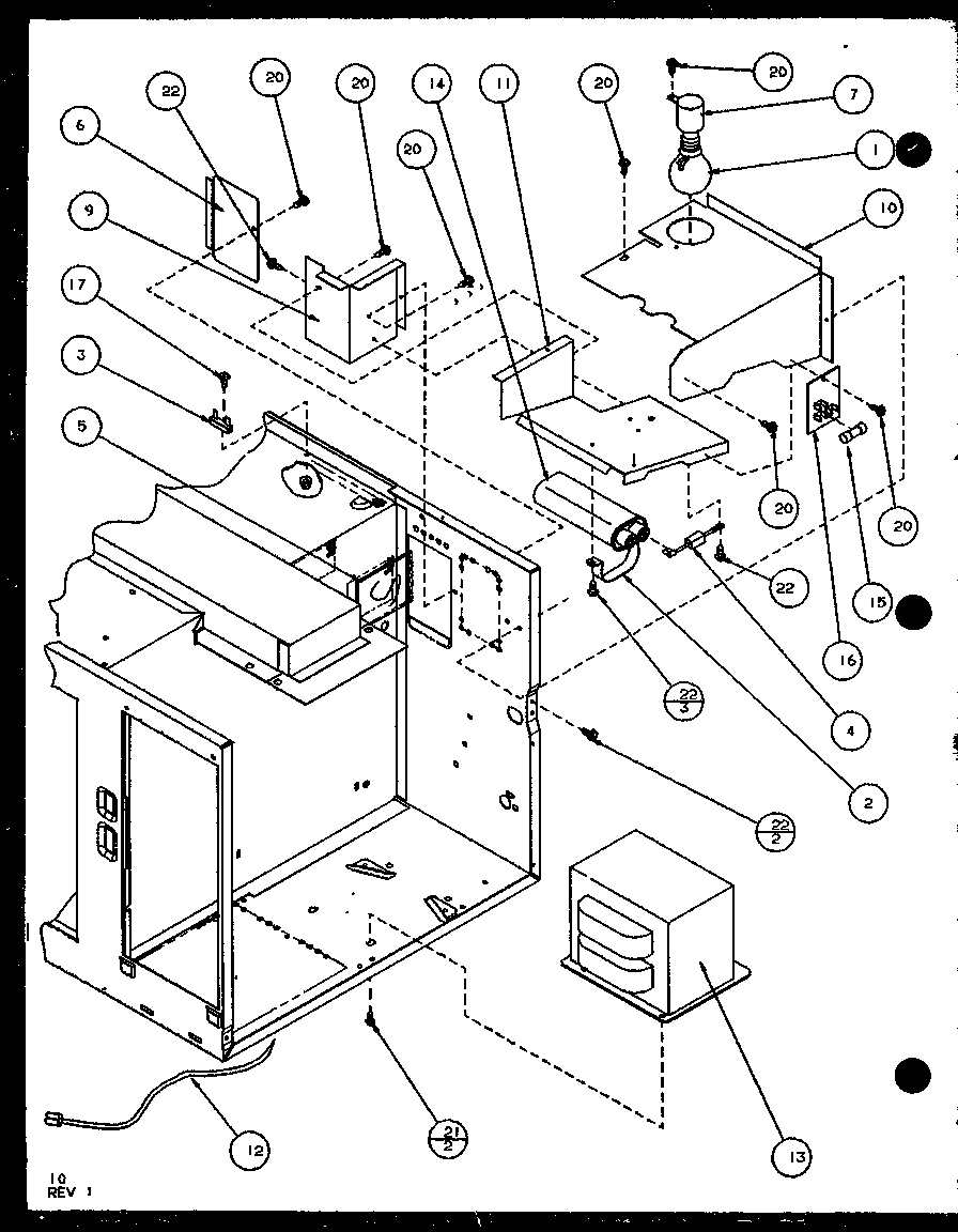 Amana WM714/P1104412M capacitor/transformer diagram