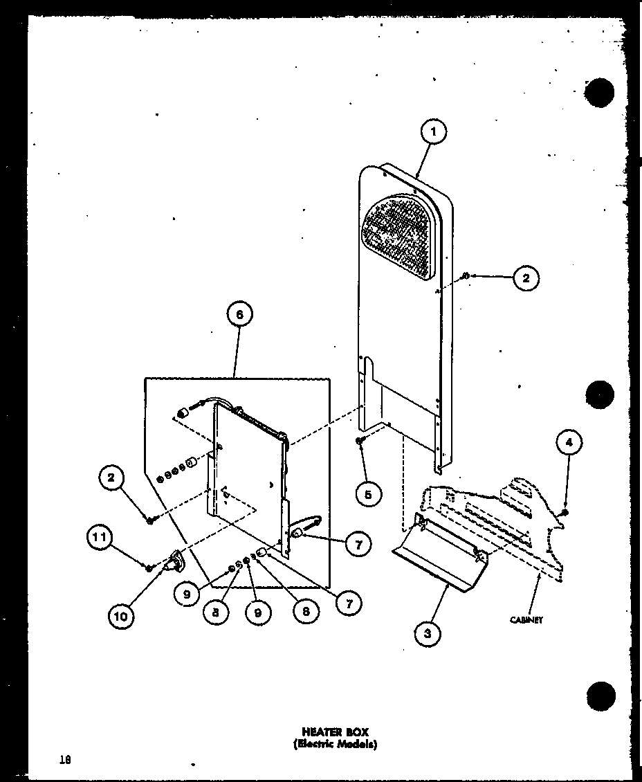 Amana TEA800/P75752-5W heater box (electric models) diagram