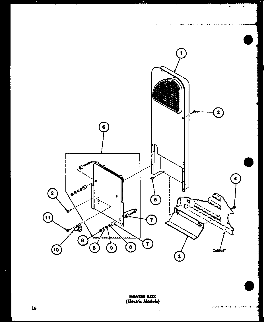 Amana TEA600/P77041-3W heater box (electric models) (tea400/p77041-2w) (tea800/p77041-4w) (tea300/p77041-1w) (tga600/p77041-3w) diagram