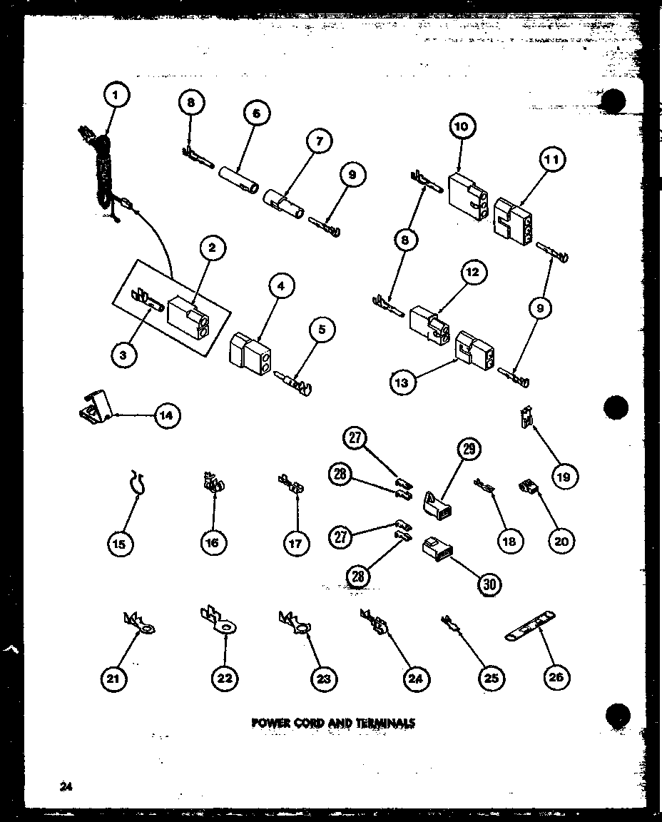 Amana LGD951/P7804808W power cord and terminals (lg2811/p7804802w) (le2910/p7804803w) (lg2911/p7804804w) (led850/p7804805w) (lgd851/p7804806w) (led950/p7804807w) (lgd951/p7804808w) (le2810/p7804801w) diagram