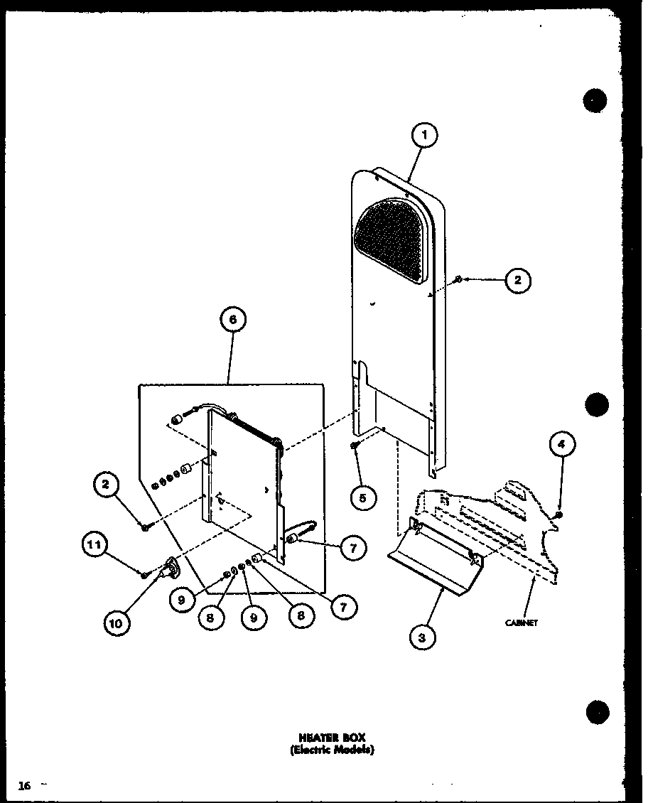 Amana LE2400/P7762202W heater box (electric models) (le1100/p7762201w) (le2400/p7762202w) (le2500/p7762203w) diagram