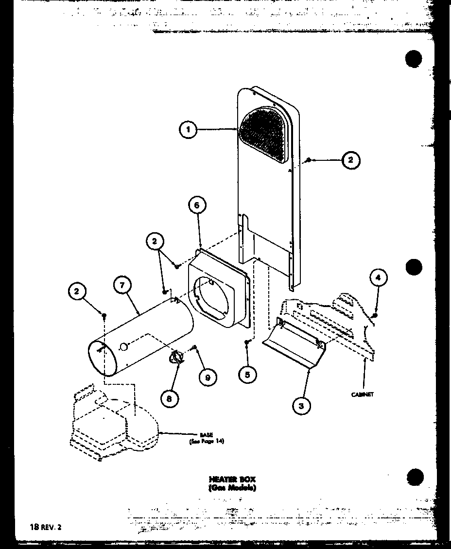 Amana LED450/P7762233W heater box (gas models) (lgd451/p7762210w) (lgd451/p7762214w) (lgd451/p7762234w) diagram