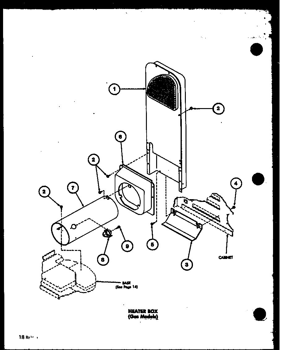 Amana LED950/P7804827W heater box (gas models) (lgd851/p7804810w) (lgd951/p7804812w) (lgd951/p7804828w) diagram