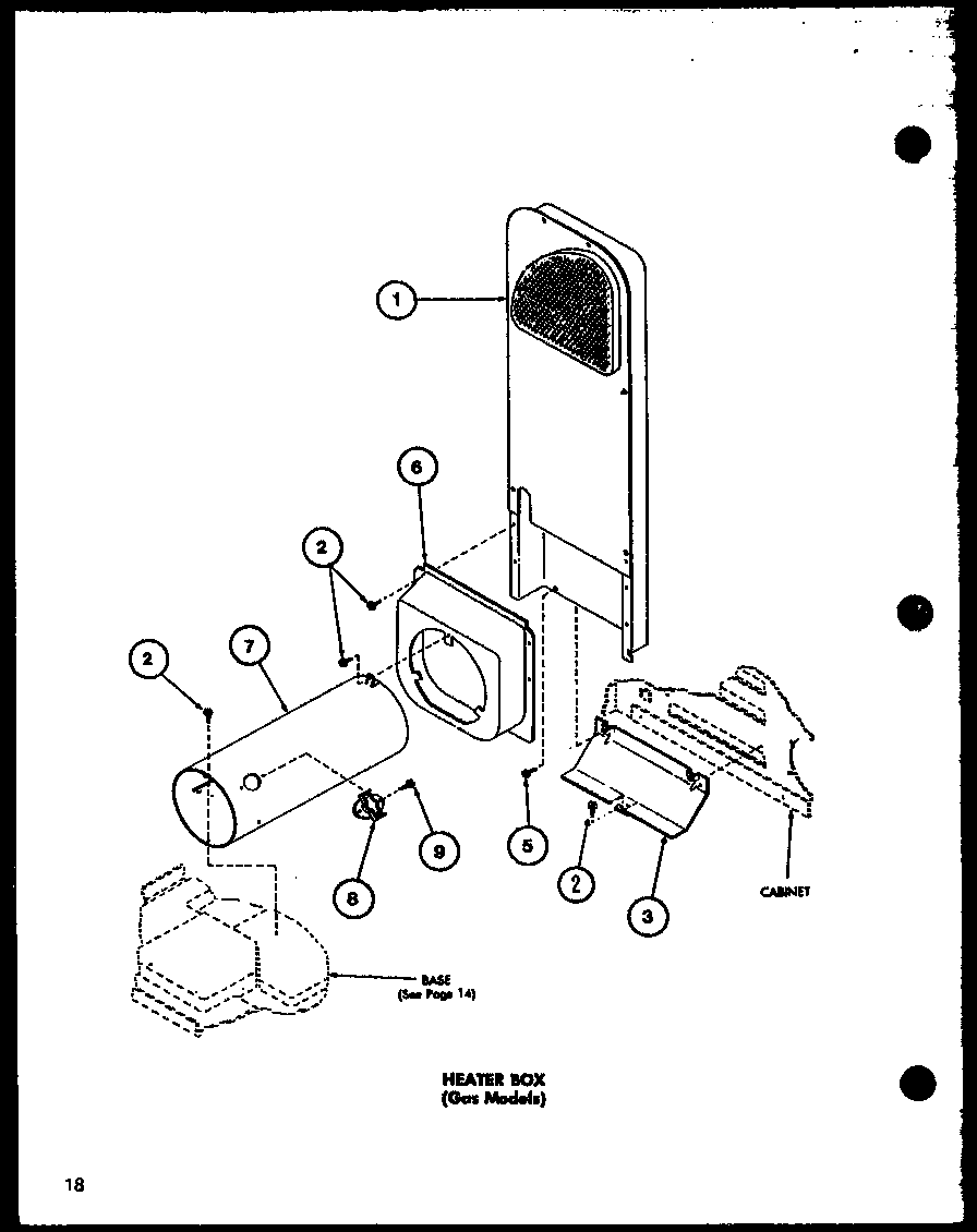 Amana LG2812/P7804816W heater box (gas models) (lg2912/p7804818w) (le2812/p7804816w) (le9012/p7804814w) diagram