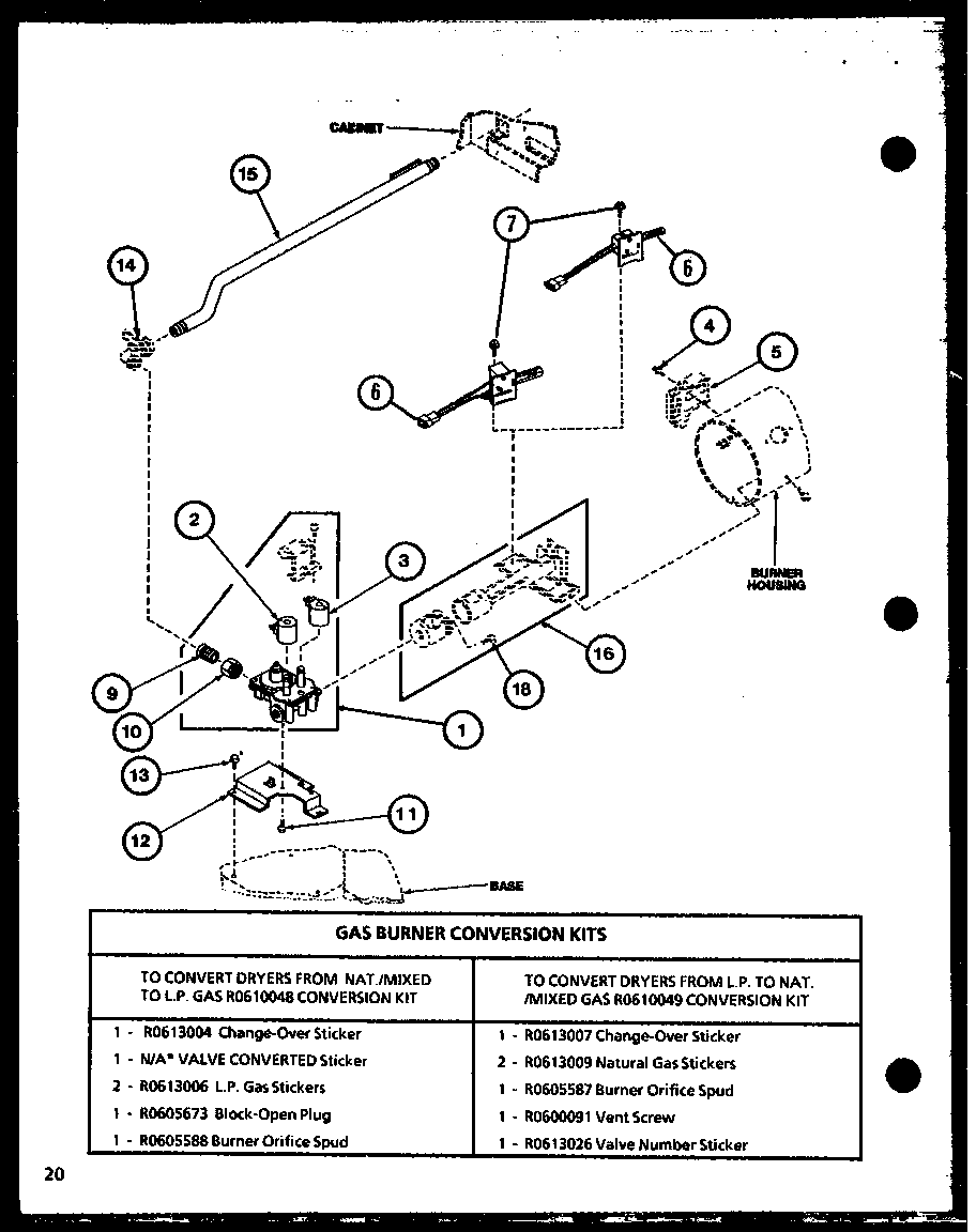 Amana LG1112/P7762216W gas burner conversion kits (lg1112/p7762216w) (lg2412/p7762218w) (lg2512/p7762220w) diagram
