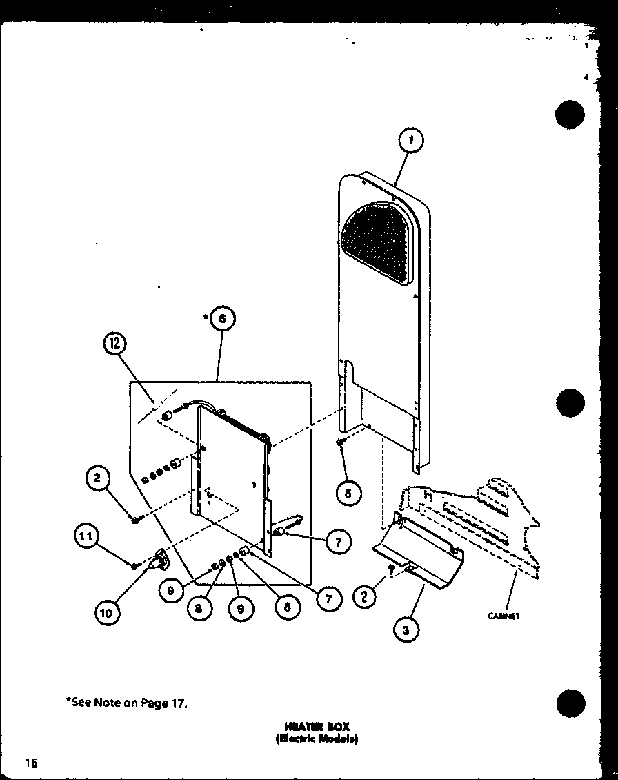 Amana LG2812/P7804824W heater box (electric models) (le2802/p7804823w) (le2902/p7804825w) (le9002/p7804821w) diagram