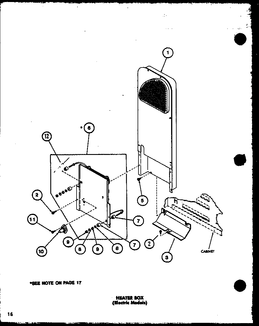 Amana LG1112/P7762226W heater box (electric models) (le1102/p7762225w) (le2402/p7762227w) (le2502/p7762229w) diagram