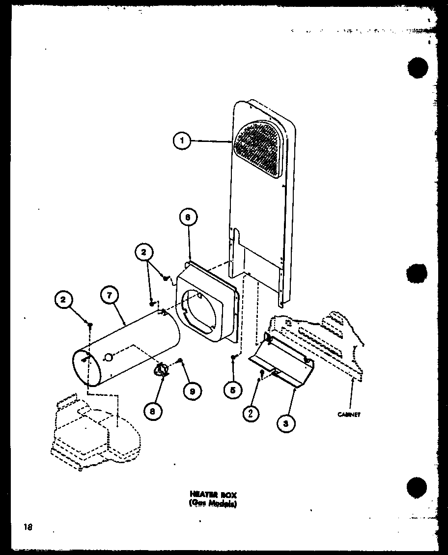 Amana LG1112/P7762226W heater box (gas models) (lg1112/p7762226w) (lg2412/p7762228w) (lg2512/p7762230w) diagram