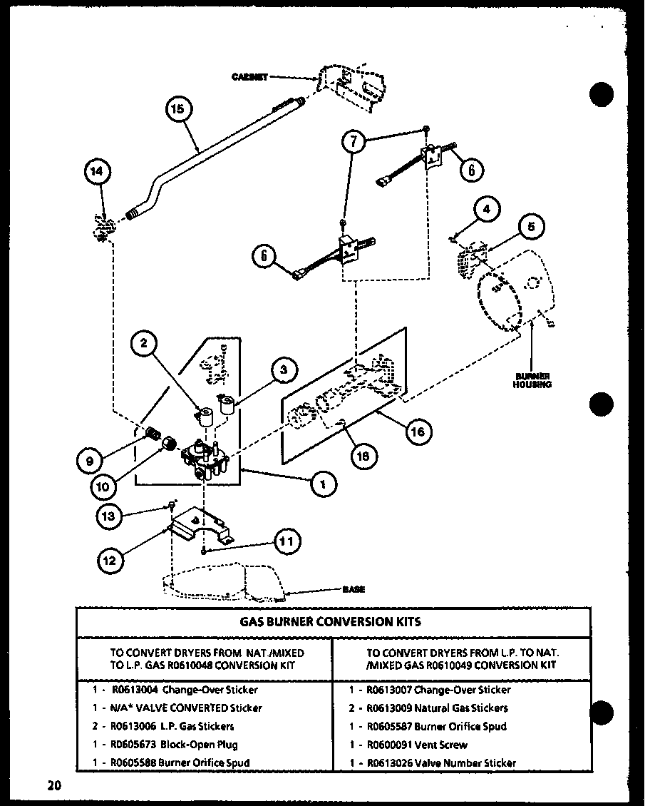 Amana LG1112/P7762226W gas burner conversion kits (lg1112/p7762226w) (lg2412/p7762228w) (lg2512/p7762230w) diagram