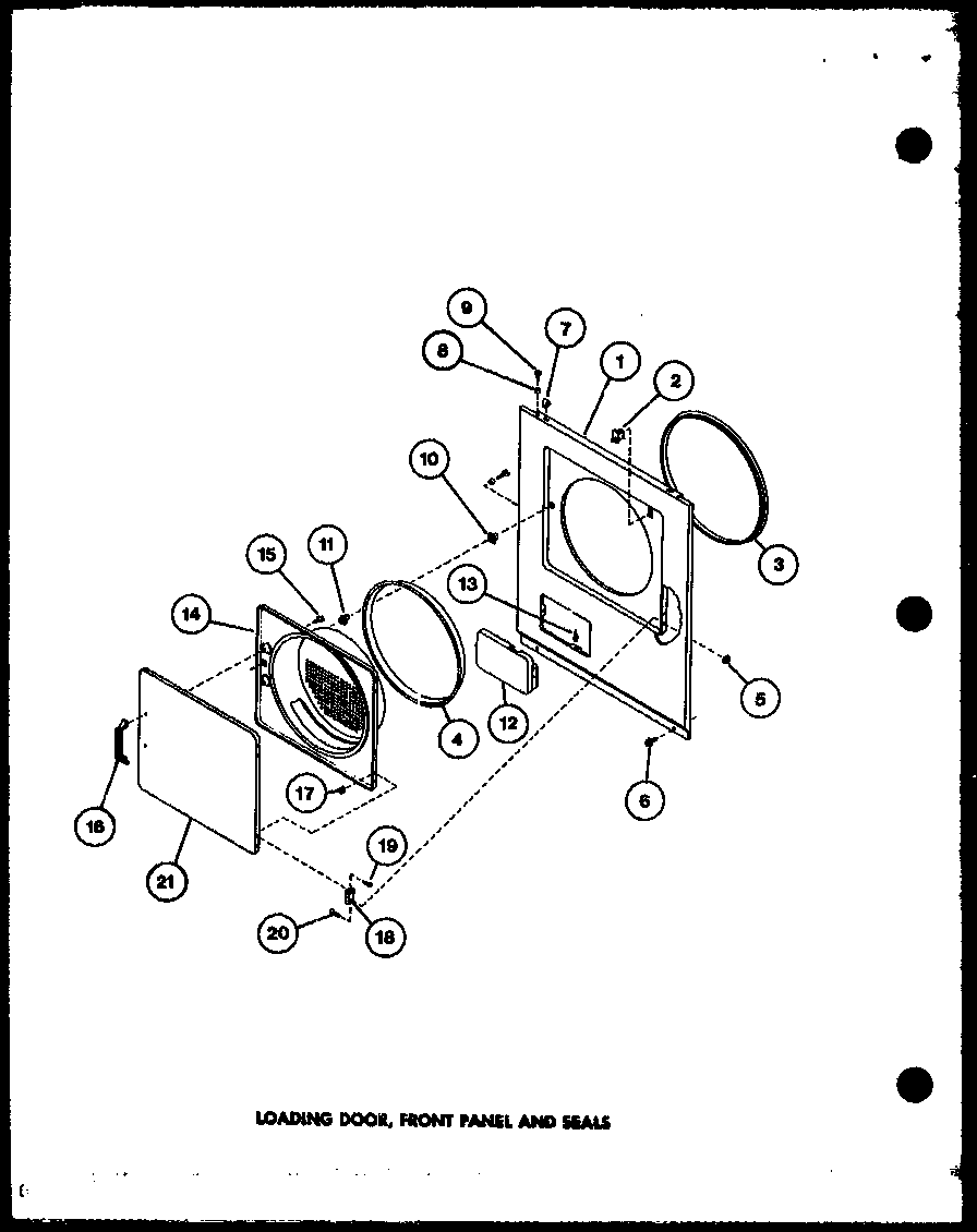 Amana LED302/P77622221W loading door diagram