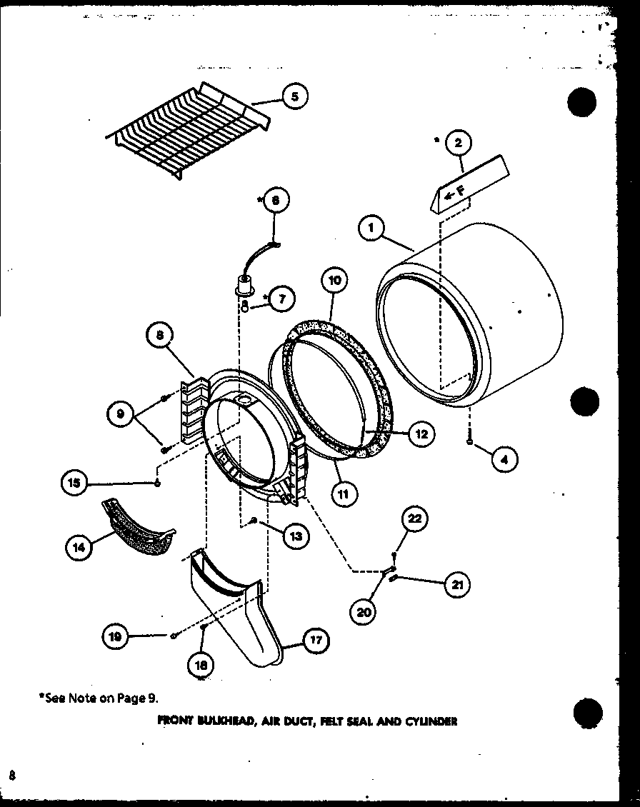 Amana LED302/P77622221W front bulkhead diagram