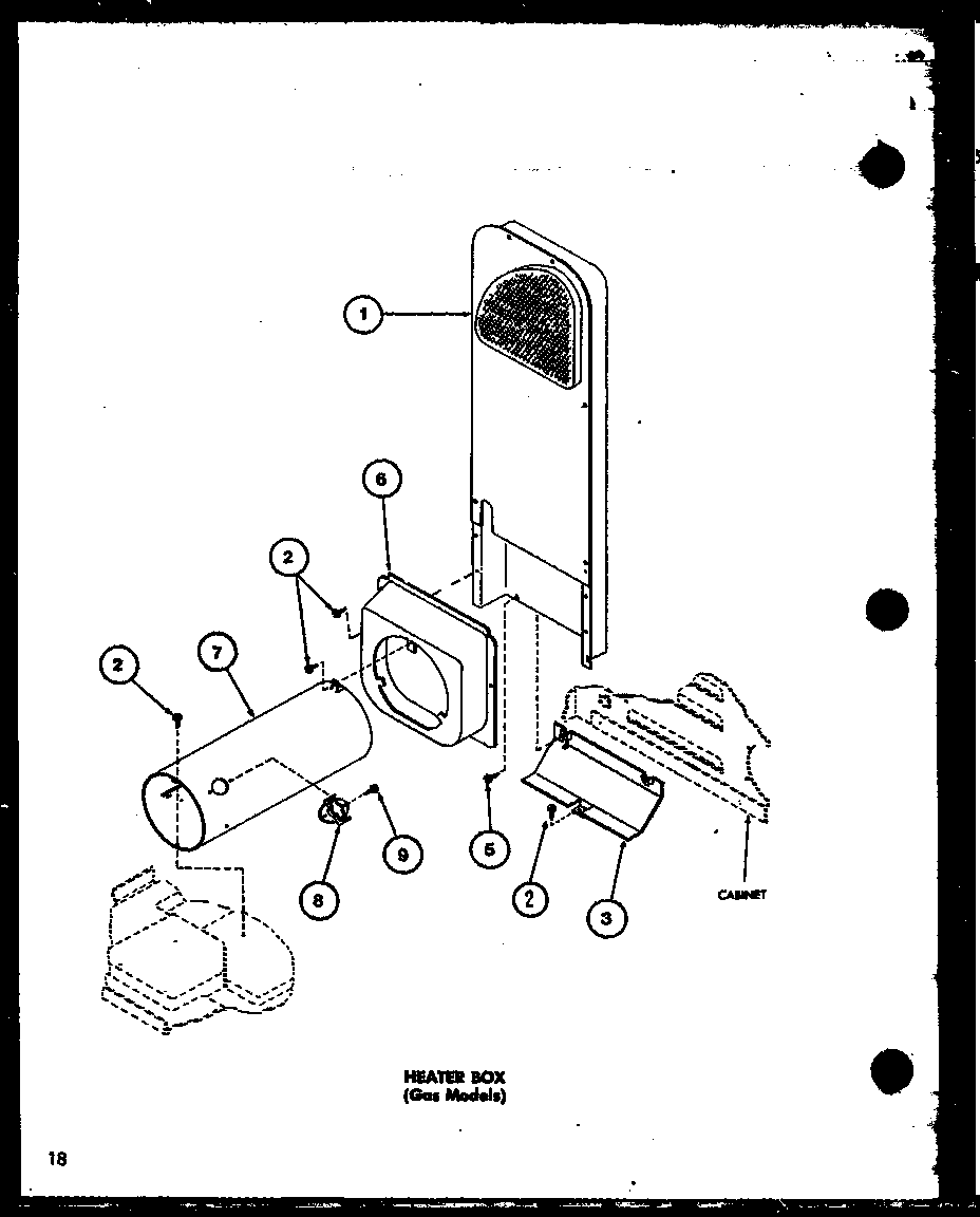 Amana LED302/P77622221W heater box (gas models) (lgd312/p7762222w) diagram