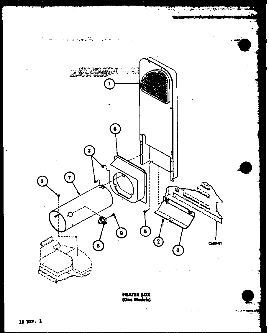 Amana LGD912/P7804820W heater box (gas models) (lgd912/p7804820w) diagram