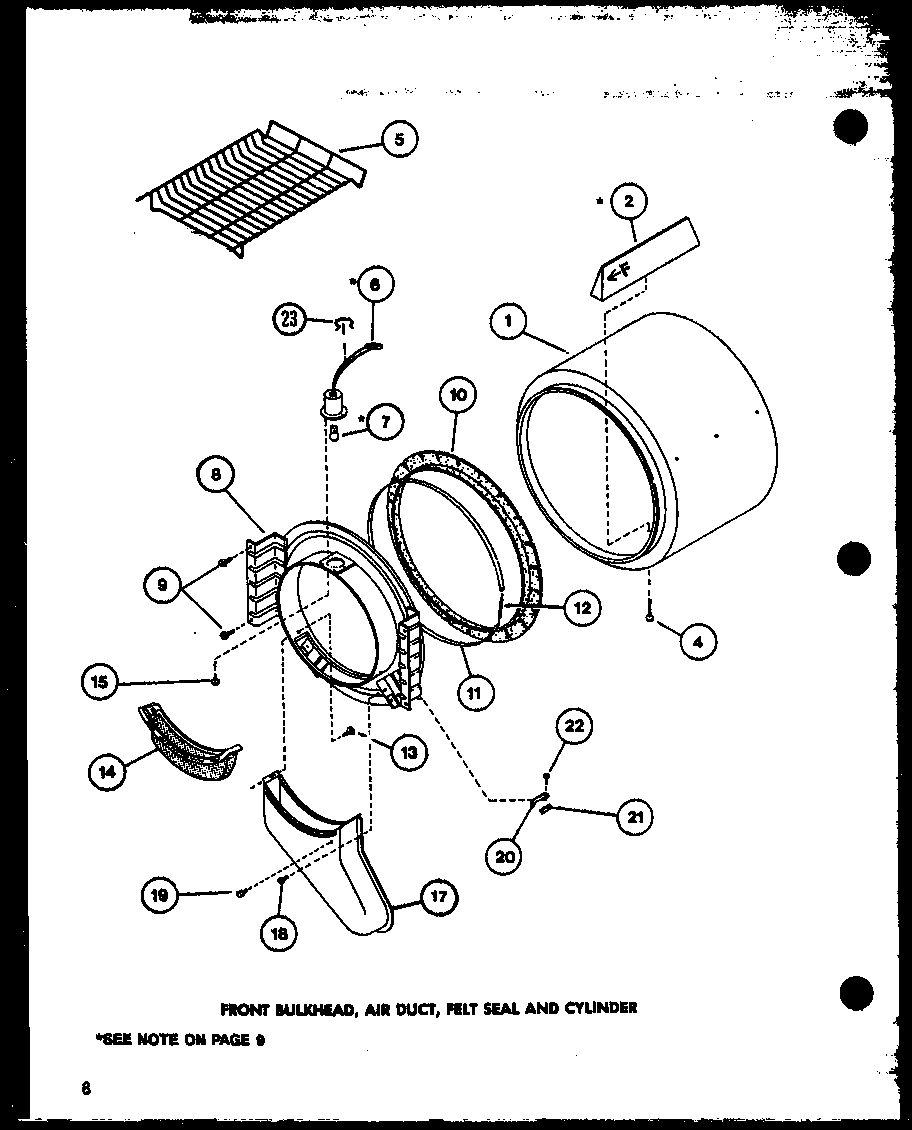 Amana LE3402W/P1118303WW front bulkhead diagram