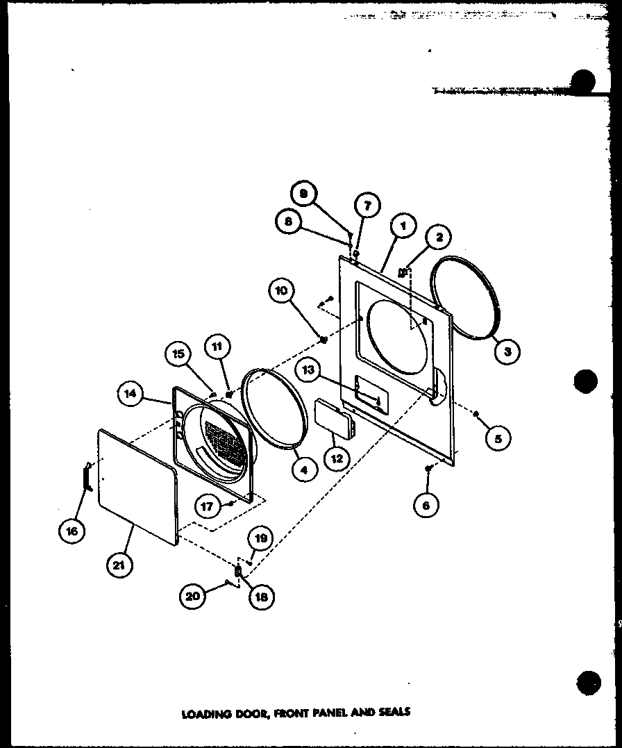 Amana LE3902W/P1122603WW loading door diagram