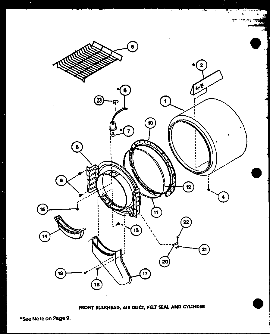 Amana LE3902W/P1122603WW front bulkhead diagram
