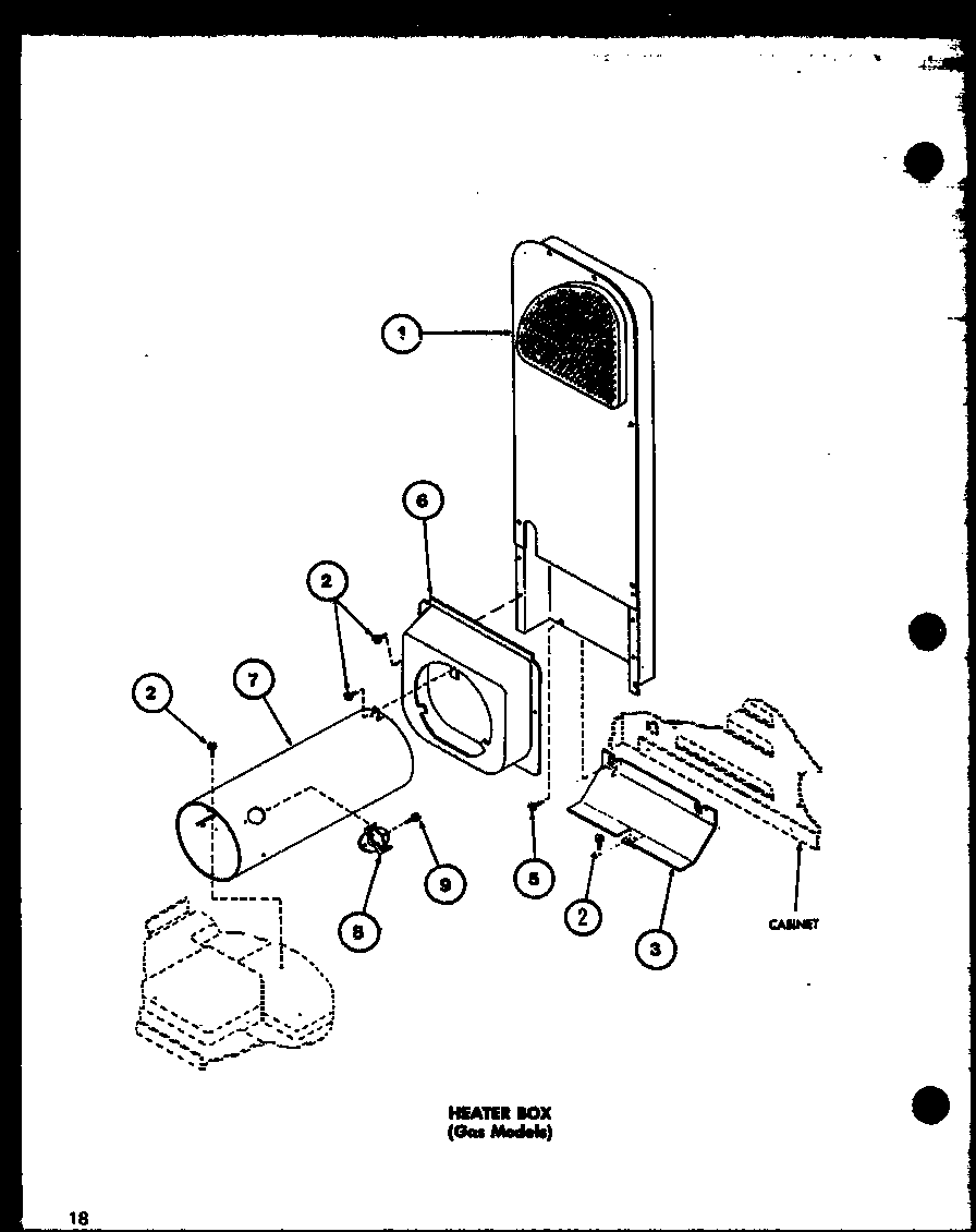 Amana LE3902W/P1122603WW heater box (gas models) (lg3812w/p1122701ww) (lg3812l/p1122702wl) (lg3912w/p1122703ww) (lg3912l/p1122704wl) diagram