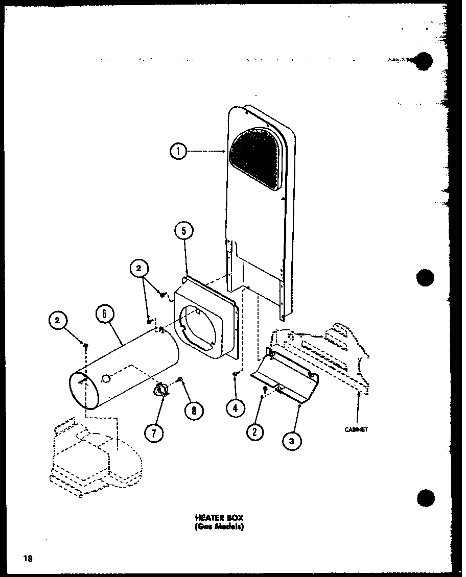 Amana CG2412/P7762236W heater box (gas models) (cg2412/p7762236w) diagram