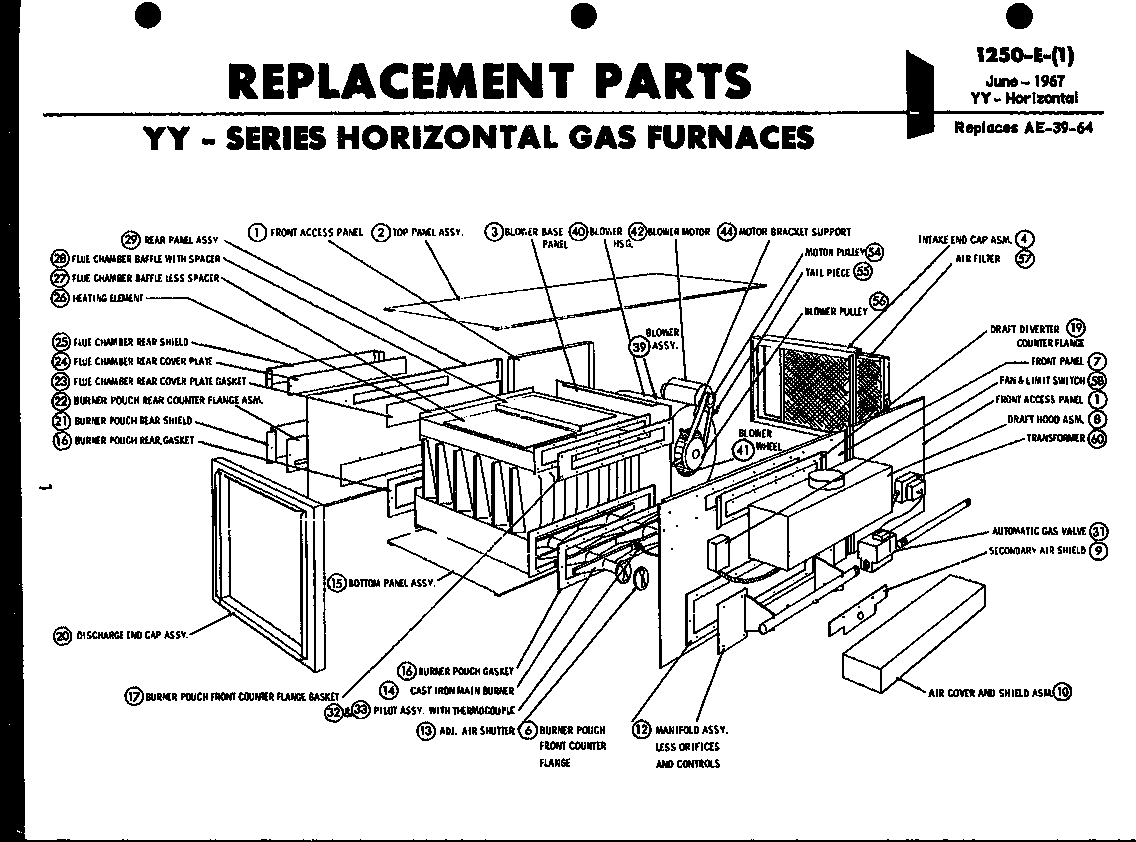 Amana YY-100-MA replacement parts diagram