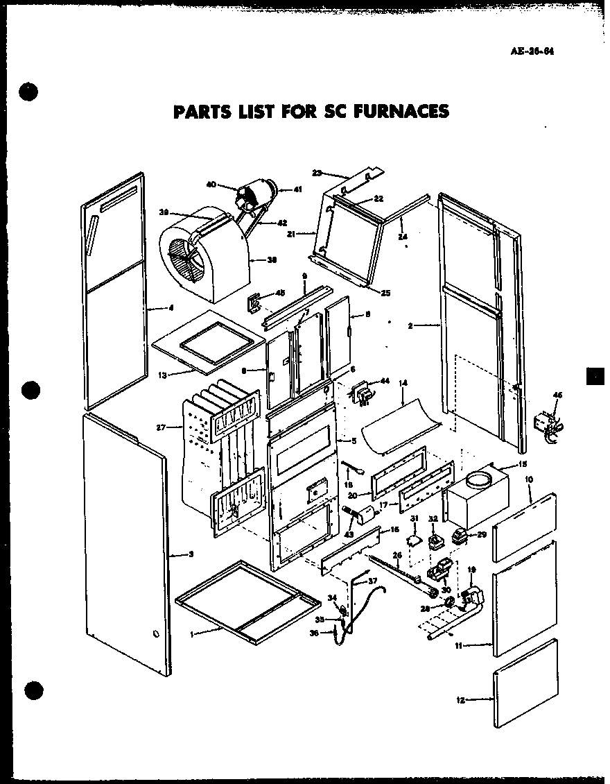 Amana SC-125-BH parts list diagram