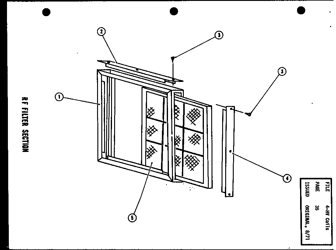 Amana EA48X/P52801-5C rf filter section (rf2,3/p53802-1c) (rf4,5/p53802-2c) (rf4,5h/p53802-5c) diagram