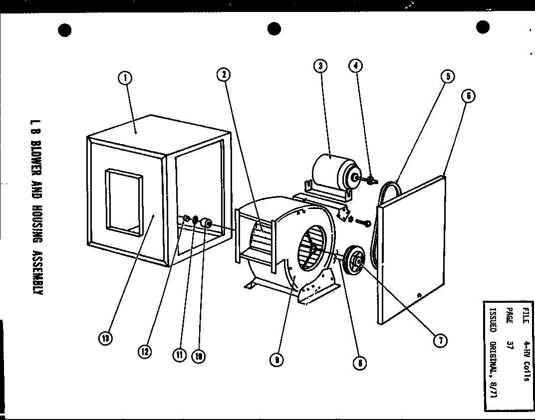 Amana EA48X/P52801-5C lb blower and housing assembly (lb2,3a/p53798-3c) (lb4,5a/p53798-4c) (lb4,5h/p53798-5c) diagram
