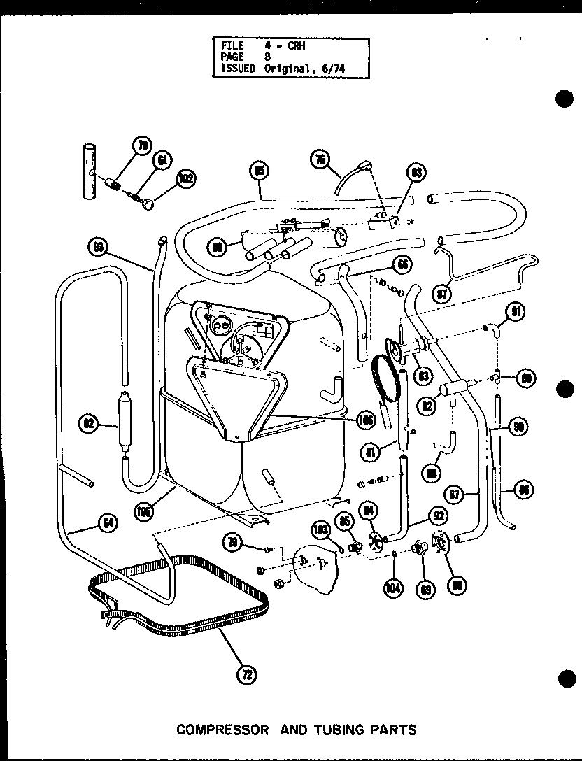 Amana CRH4-3/P58372-42C compressor and tubing parts (crh4-1/p58372-27c) (crh4-1/p58372-41c) (crh4-3/p58372-29c) (crh4-3/p58372-42c) (crh5-1/p58372-28c) (crh5-1/p58372-43c) (crh5-3/p58372-30c) (crh5-3/p58372-44c) diagram