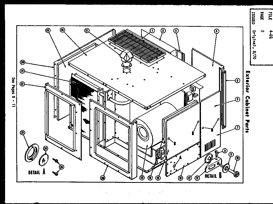 Amana E.G.24/80-1 exterior cabinet parts diagram