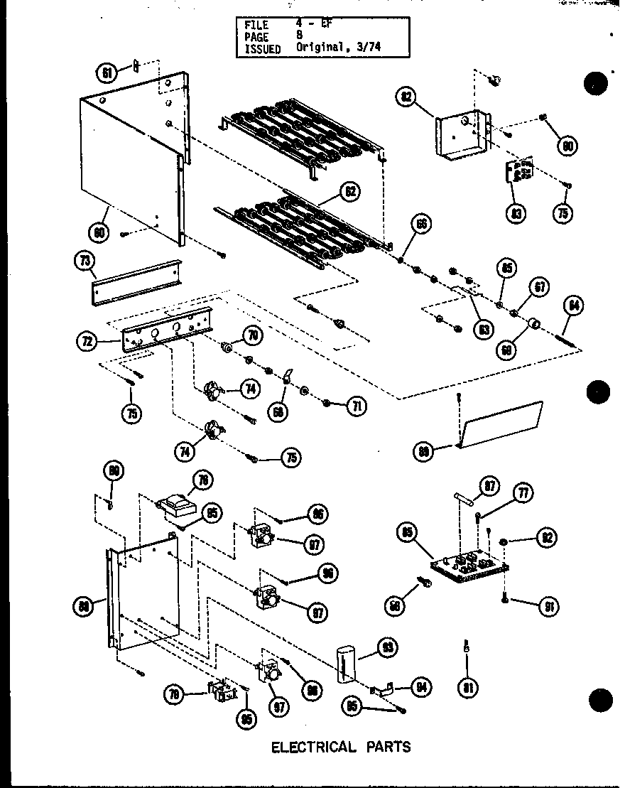 Amana EFL-20122-1A/P96224-26F electrical parts (efs-0919-1a/p96220-17f) (efs-0929-1a/p96220-18f) (efs-0936-1a/p96220-19f) (efs-1436-1a/p96220-20f) (efs-1453-1a/p96220-21f) (efs-1470-1a/p96220-22f) diagram