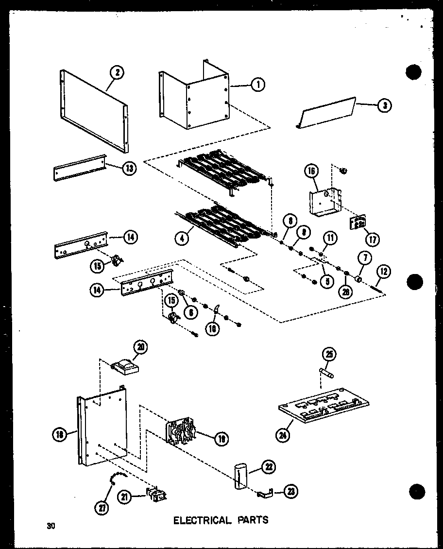 Amana EFS-1453-1A/P96450-2F electrical parts (efl-2070-1a/p96450-5f) (efl-2087-1a/p96450-6f) (efl-20105-1a/p96450-7f) (efl-20122-1a/p96450-8f) diagram