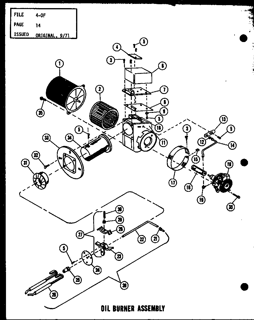 Amana OH-100/P96236-3F oil burner assembly (ol-100/p96234-1f) (ol-100-3/p96234-2f) (ol-125/p96234-3f) (ol-125-3/p96234-4f) (ol-150/p96234-5f) (ol-150-4/p96234-6f) diagram