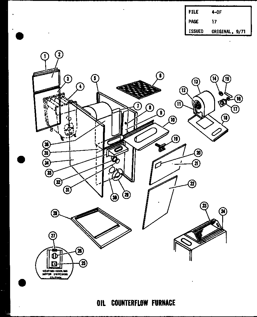 Amana OH-100/P96236-3F oil counterflow furnace (oc-100/p96235-1f) (oc-100-3/p96235-2f) (oc-125/p96235-3f) (oc-125-4/p96235-4f) diagram