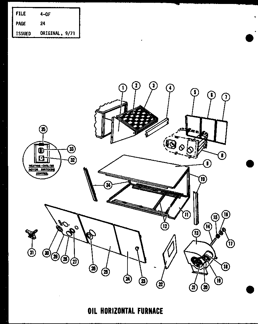 Amana OH-100/P96236-3F oil horizontal furnace (os-100/p96237-1f) (os-100-3/p96237-2f) (os-125/p96237-3f) (os-125-4/p96237-4f) diagram