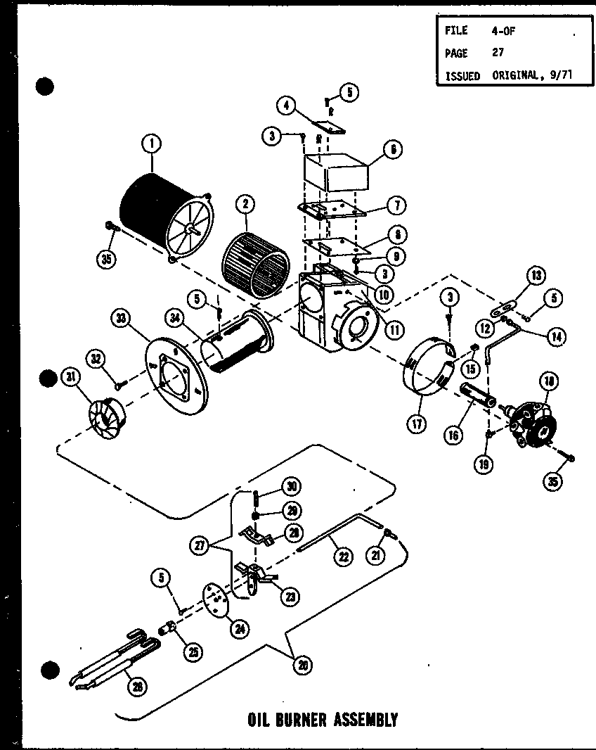 Amana OH-100/P96236-3F oil burner assembly (os-100/p96237-1f) (os-100-3/p96237-2f) (os-125/p96237-3f) (os-125-4/p96237-4f) diagram