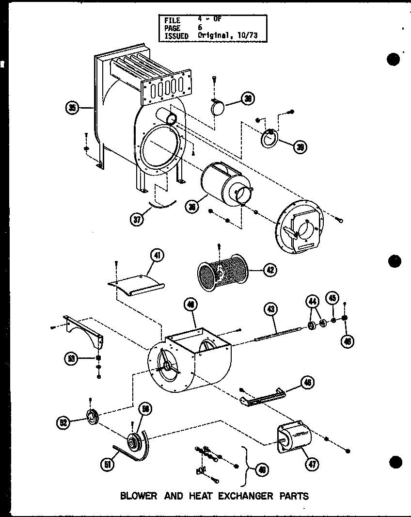 Amana OC-125-4/P96290-4F blower and heat exchanger parts (oh-85/p96288-1f) (oh-85-3/p96288-2f) (oh-100/p96288-3f) (oh-100-3/p96288-4f) (oh-125/p96288-5f) (oh-125-3/p96288-6f) diagram