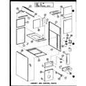 Amana OH-125/P96288-5F cabinet and control parts (oc-100/p96290-1f) diagram