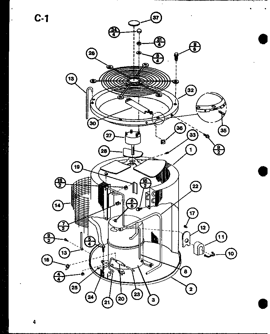 Amana ARCF24U01A/P6932702C preform coil assembly diagram