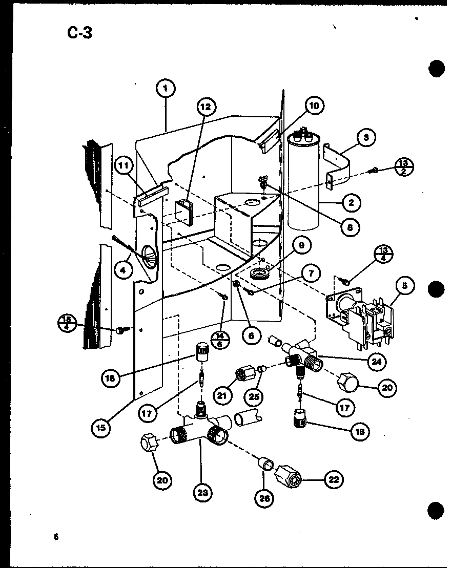 Amana ARCF24U01A/P6932702C control assembly diagram