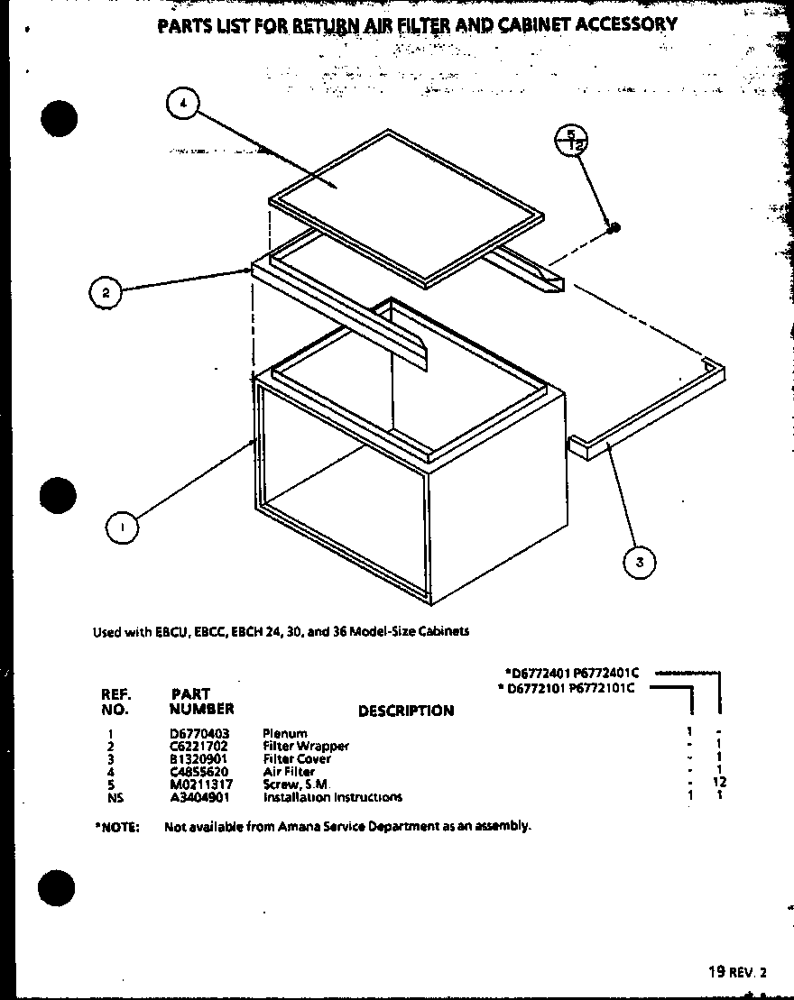 Amana EBCU3610MB/P6752102C (d6772101/p6772101c) (d6772401/p6772401c) diagram
