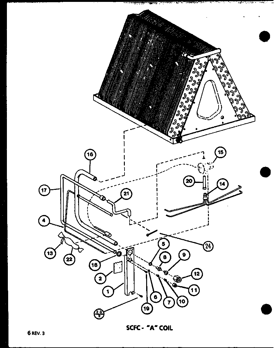 Amana D6763620/P6763620C scfc- "a" coil (scfc18aova/p6917102c) (scfc24aova/p6917103c) (scfc18aovb/p6917105c) (scfc24aovd/p6917107c) (scfc24aovb/p6917105c) diagram